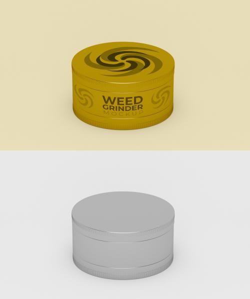 Metallic Weed Grinder Mockup