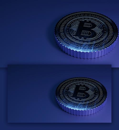 Render of a Virtual Realistic Bitcoin