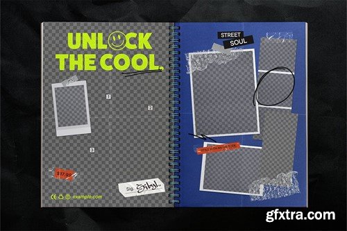 Scrapbook Notebook Mockup Template EJ44XYF