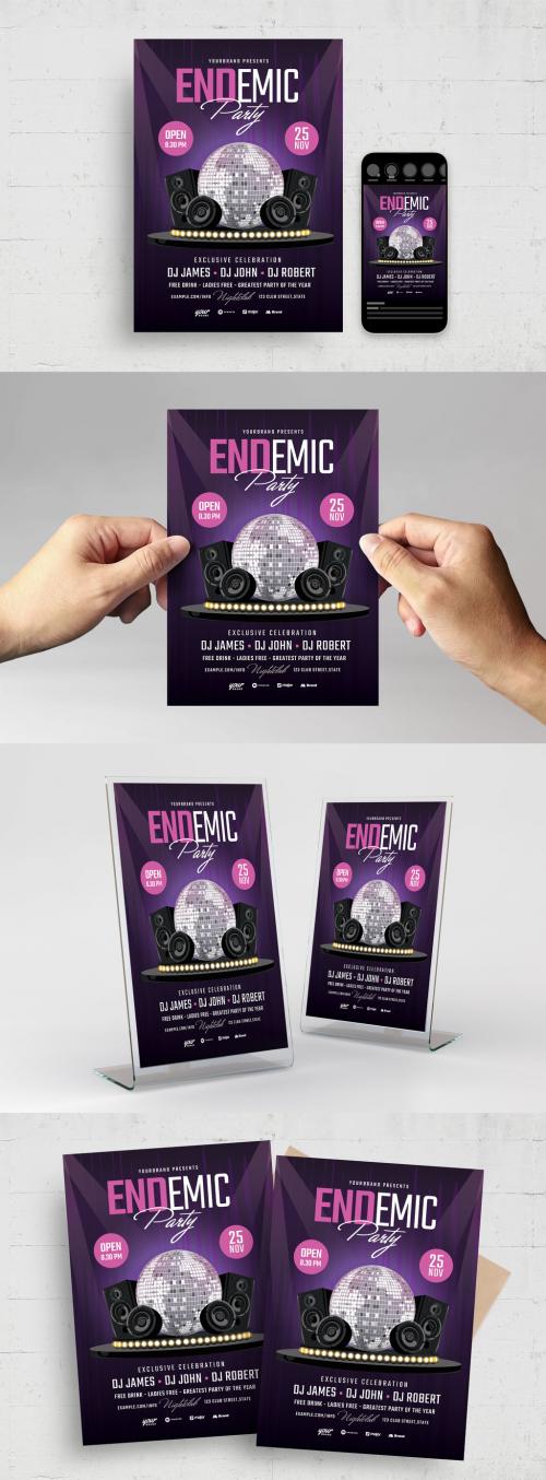 Endemic Party Flyers Nightclub Flyer Poster Layout