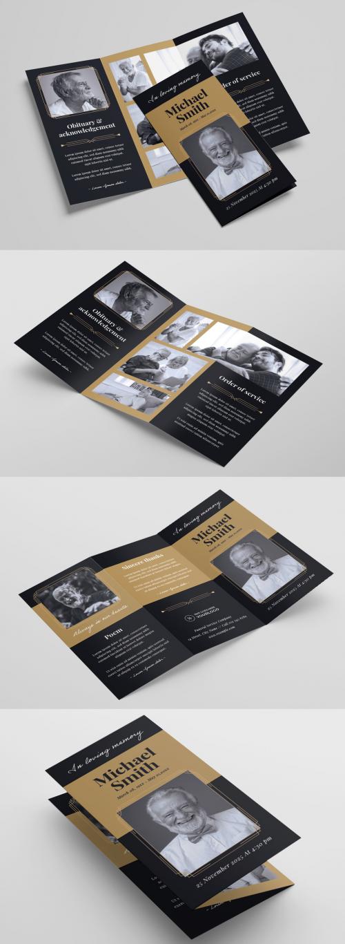 Simple Trifold Funeral Program Obituary Brochure Leaflet