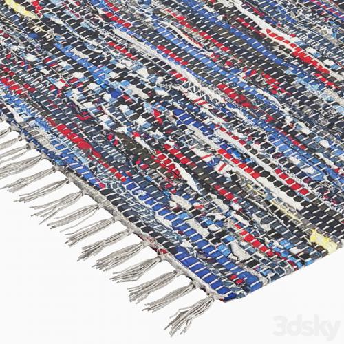 Patterned Woven Mat - Blue