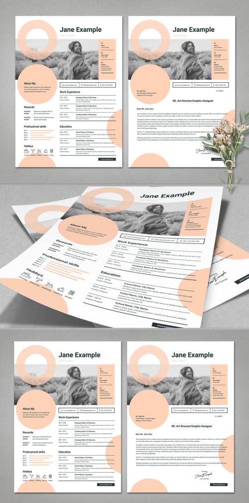 Resume and CV Layout with Pale Peach Elements