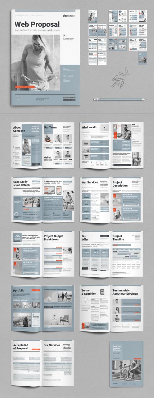 Business Proposal Offer Layout with Light Gray Elements