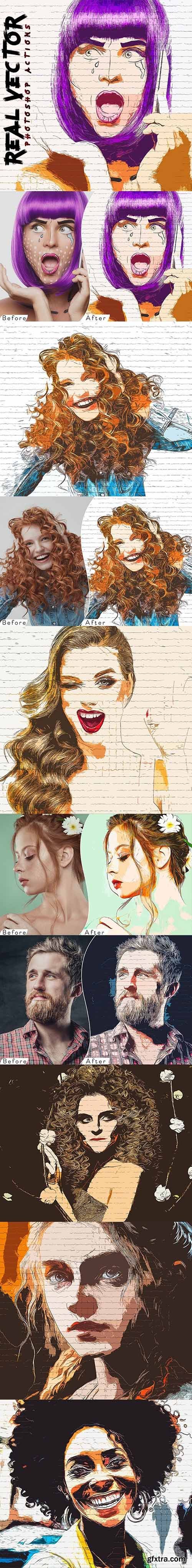 GraphicRiver - Real Vector Art Painting Photoshop Action 44876802