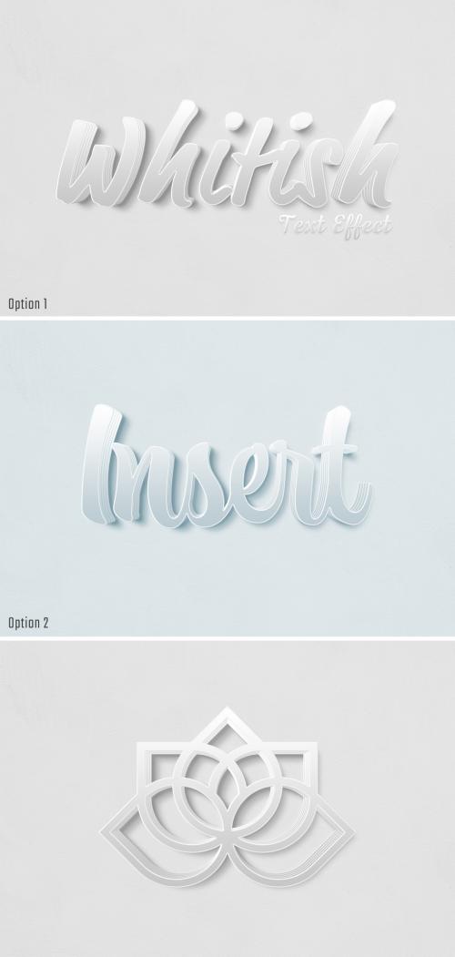 White Text Effect Mockup with 3D Soft Shadow