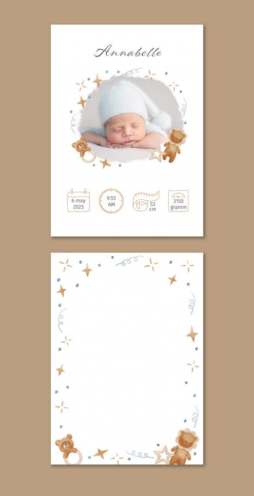 Watercolor Baby Introducing Cards Set