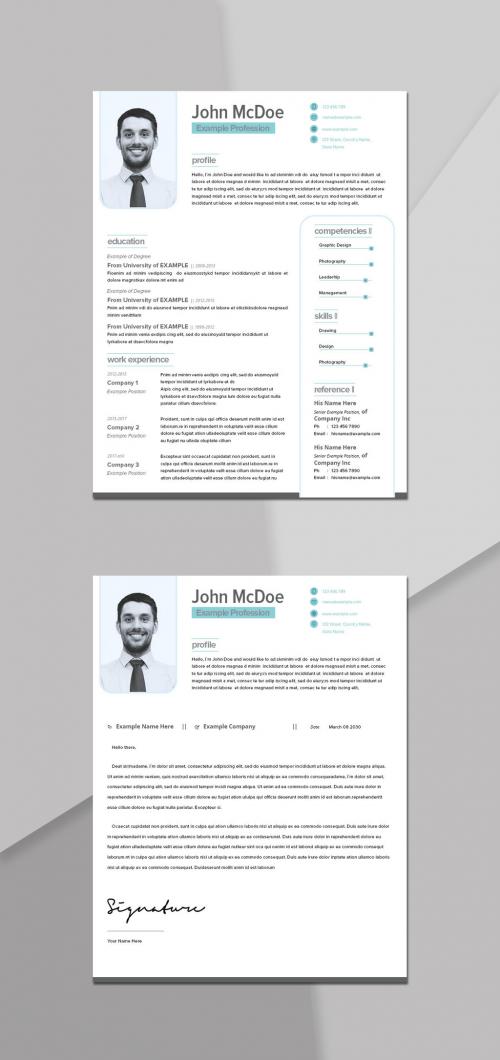Minimal Resume Layout with Green Accents
