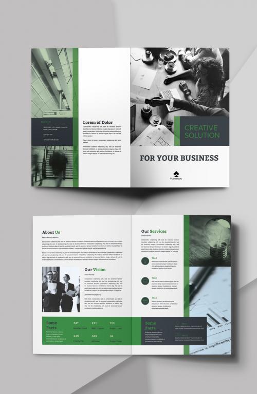 Business Bifold Brochure in Green Accents