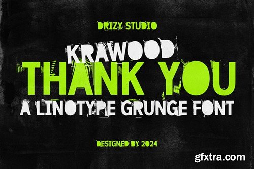 Krawood - Linotype Grunge Font 3PDD538