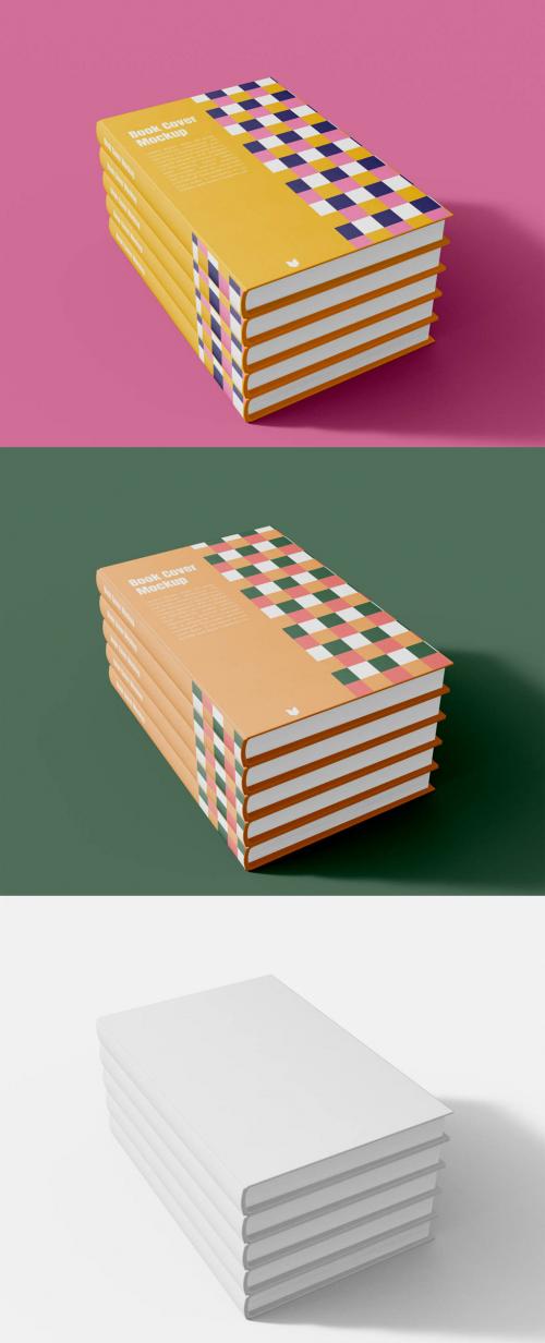 Set of Stacked Books Mockup