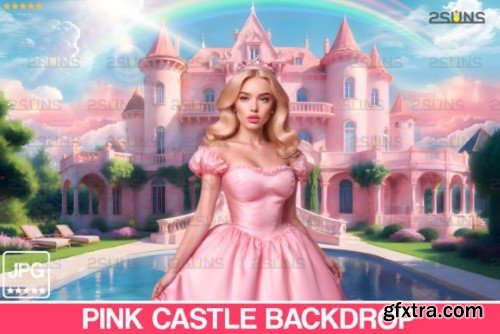 Pink Castle Backdrop, Princess