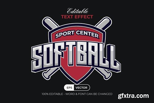 Softball Text Effect Curved Style T5VJ9X7