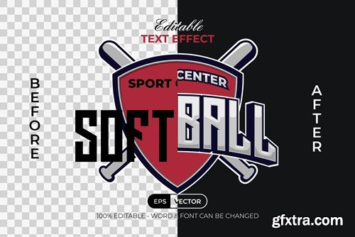 Softball Text Effect Curved Style T5VJ9X7