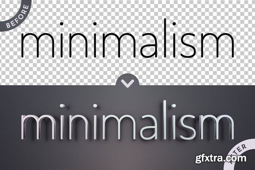 Minimalism Editable Text Effects, Graphic Styles UW2F2ER