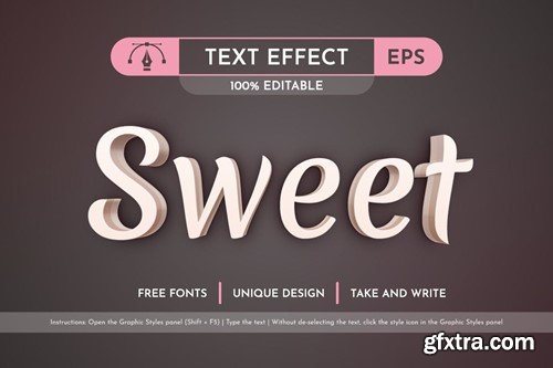 Cream Editable Text Effect, Graphic Style CNLD4JD