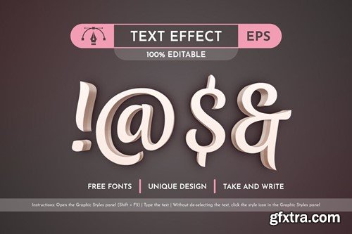 Cream Editable Text Effect, Graphic Style CNLD4JD