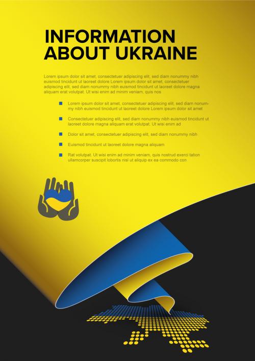 Dark Ukraine Information Flyer Poster Leaflet Layout