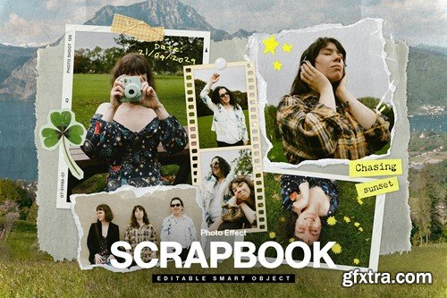 Scrapbook Photo Collage Mockup Template 47MHY48