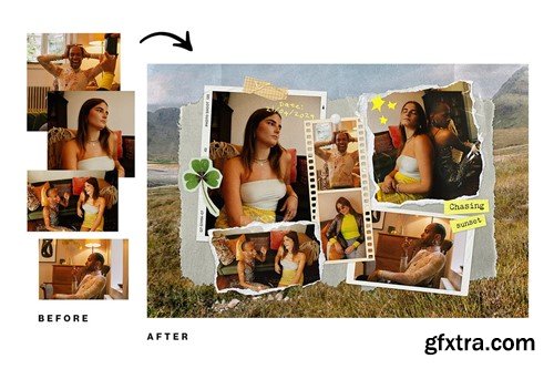 Scrapbook Photo Collage Mockup Template 47MHY48