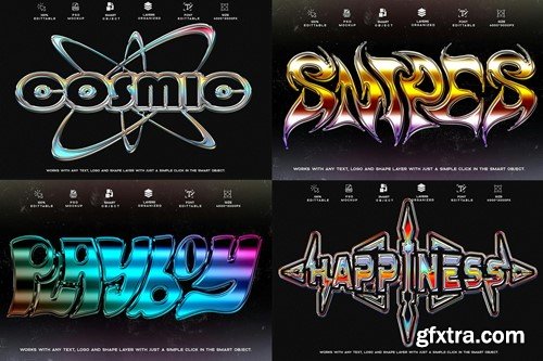 4 PSD Template Y2k Gradient Chrome Text Effect TMG5YGU