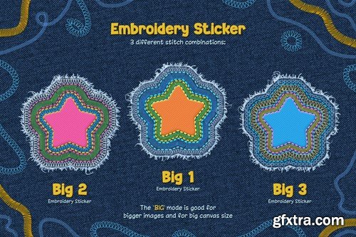 Embroidery Sticker Photoshop Action 73JR22P