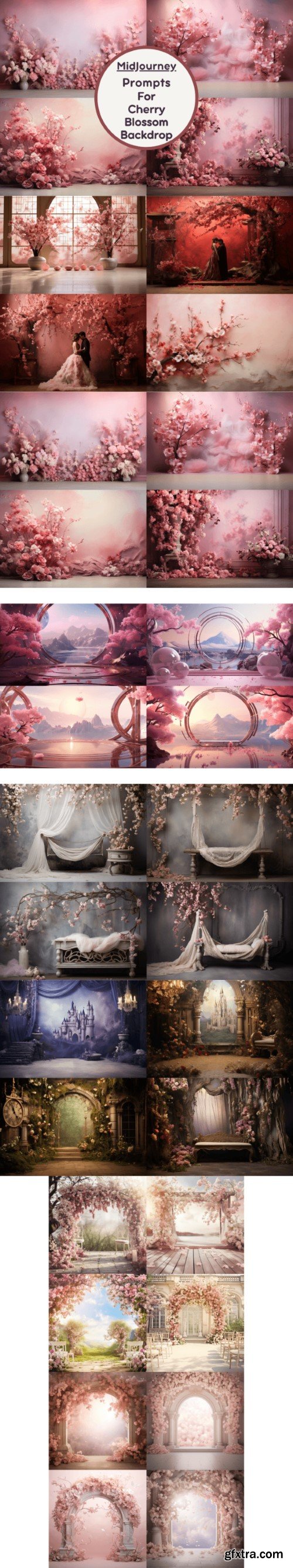 Cherry Blossom Digital Backdrops