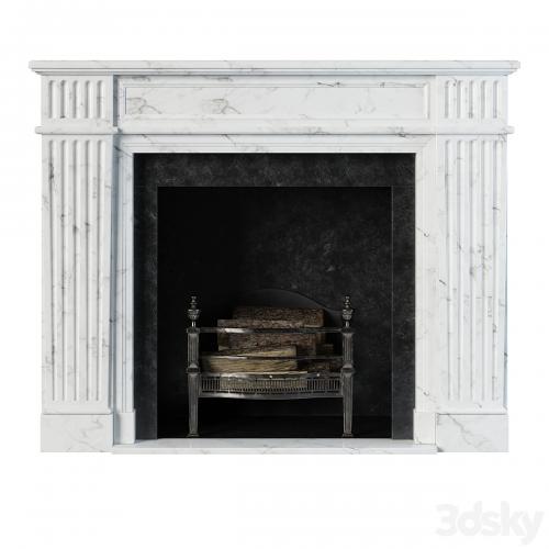 Classic fireplace white marble