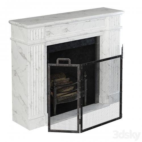 Classic fireplace white marble