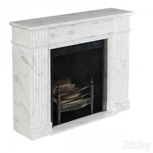 Classic fireplace white marble