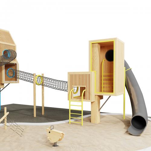 modern wooden playground