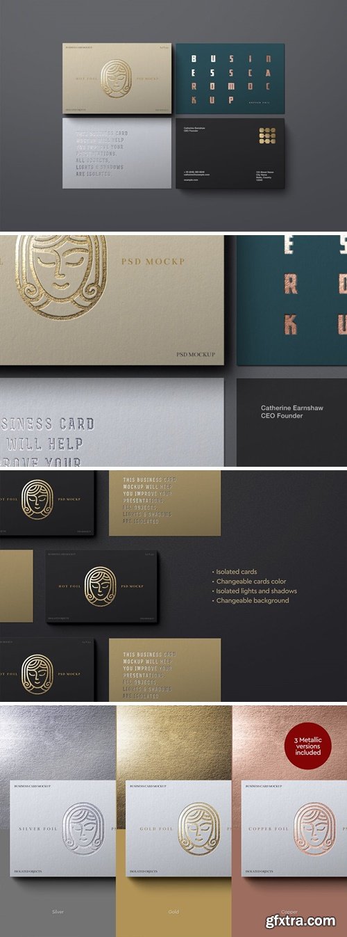 Business Card Mockup Hot Foil H2T42KJ