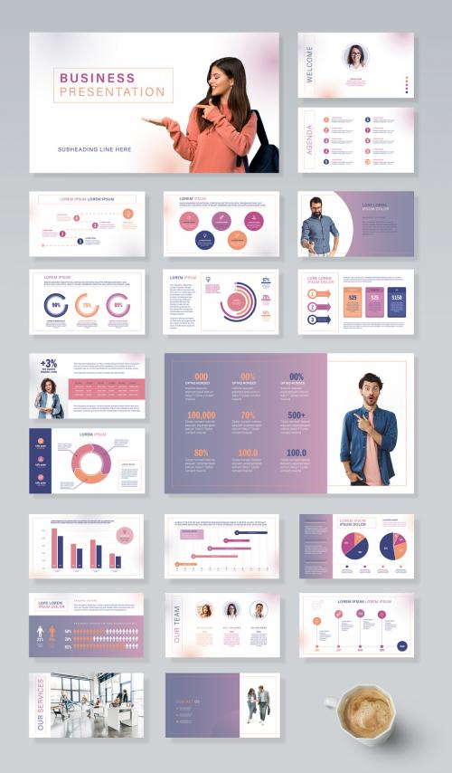 Business Presentation Layout with Infographics