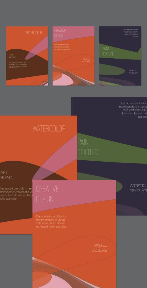 Flyer Layout with Abstract Overlapping Pastel Transparent Shapes