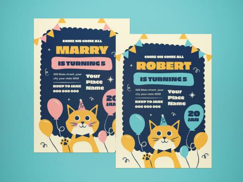 Birthday Invitation Boy and Girl Layout