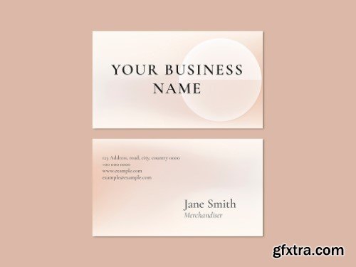 Business Card Layout in Beige Color