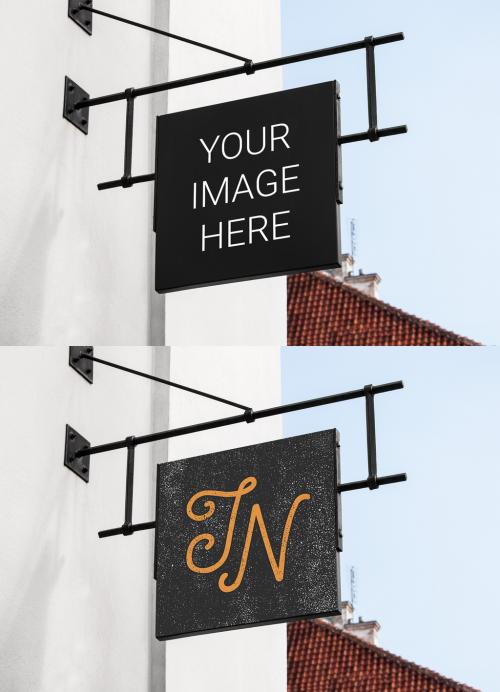 Square Sign Mockup