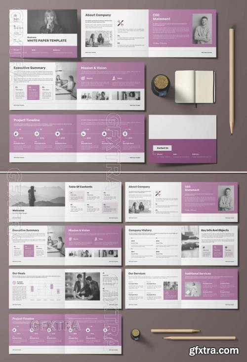 White Paper Template Brochure Design Layout Landscape 716694150