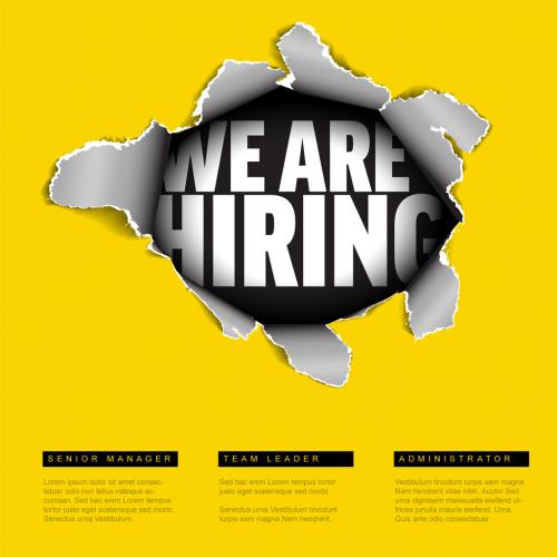 We Are Hiring Minimalistic Flyer Template with Hole Design