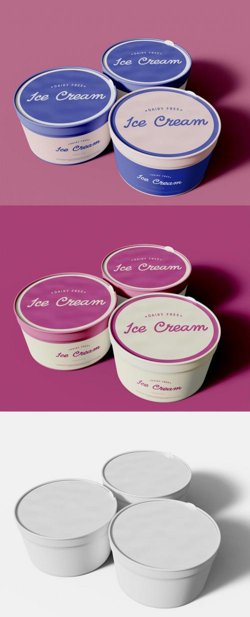 Set of Ice Cream Jars Mockup