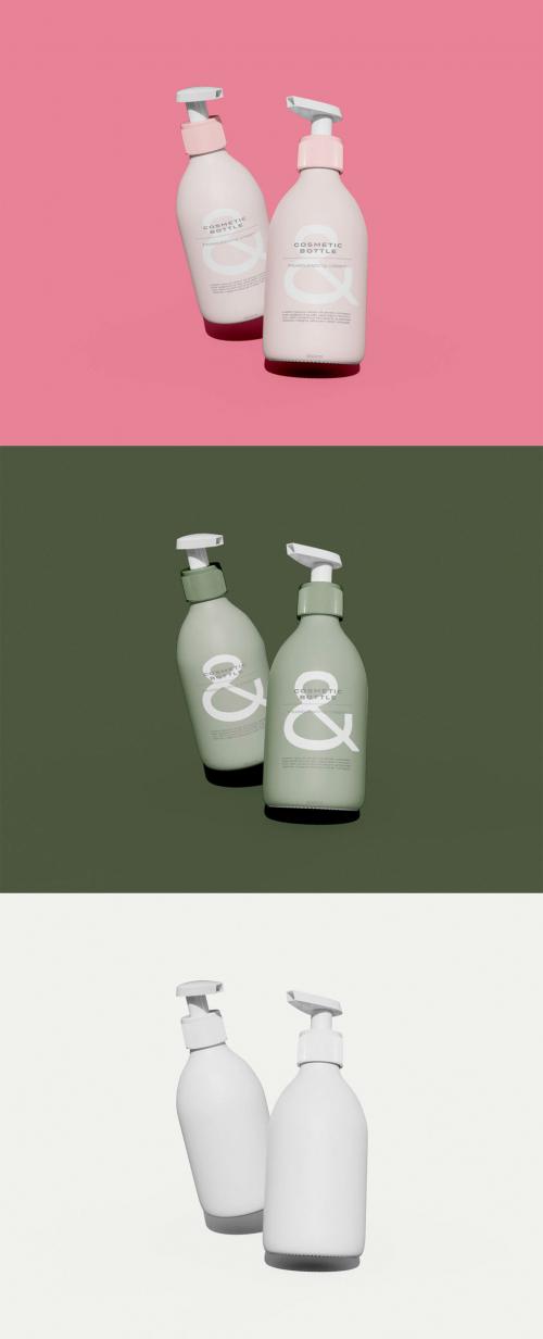 Two Cosmetic Bottles Mockup