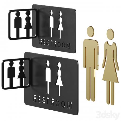 Restroom Directional Door Signs 2