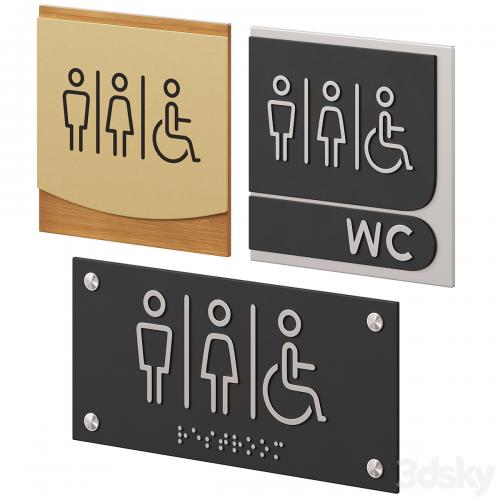 Restroom Directional Door Signs 2