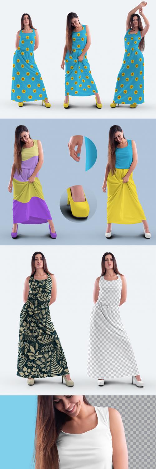 3 Mockup Womens Long Sundress