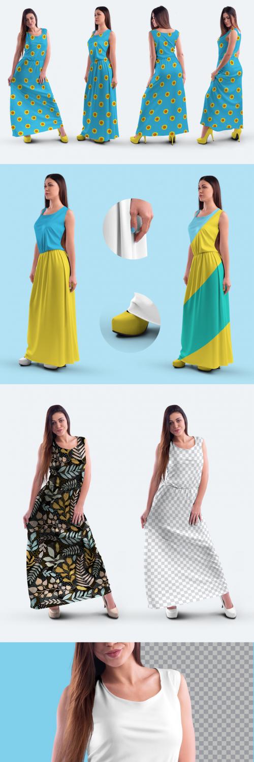 4 Mockup Womens Long Summer Dress