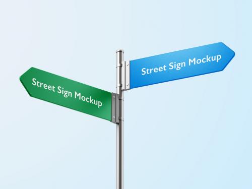 Street Direction Sign Mockup