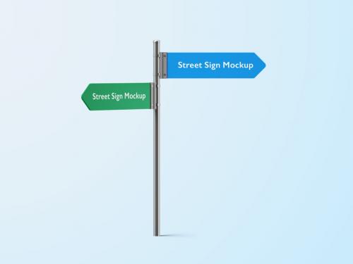 Street Direction Sign Mockup