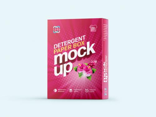 Detergent Box Packaging Mockup