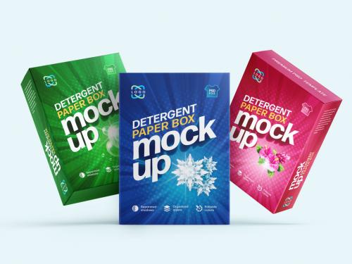 Detergent Box Packaging Mockup