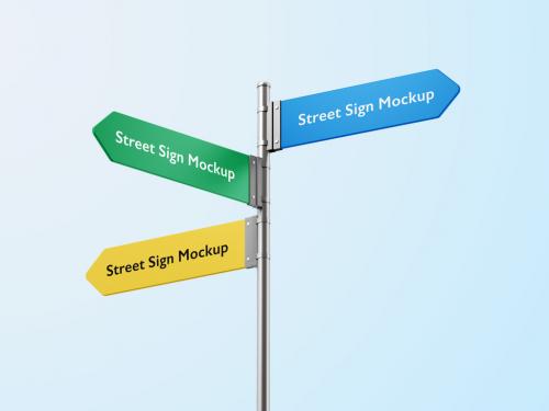 Street Direction Sign Mockup